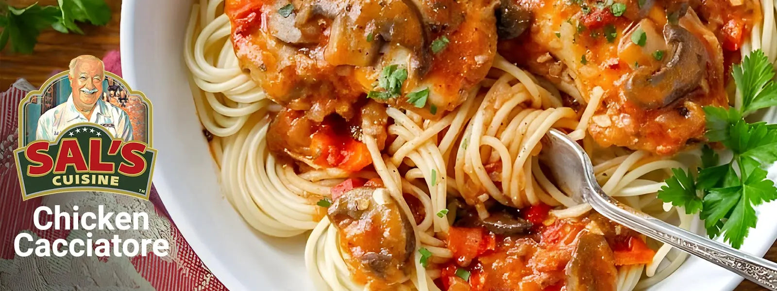 A Plate of Sal's Cuisine Chicken Cacciatore