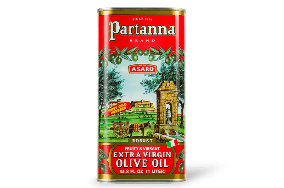 1 Liter tin can of Partanna Extra Virgin olive oil 