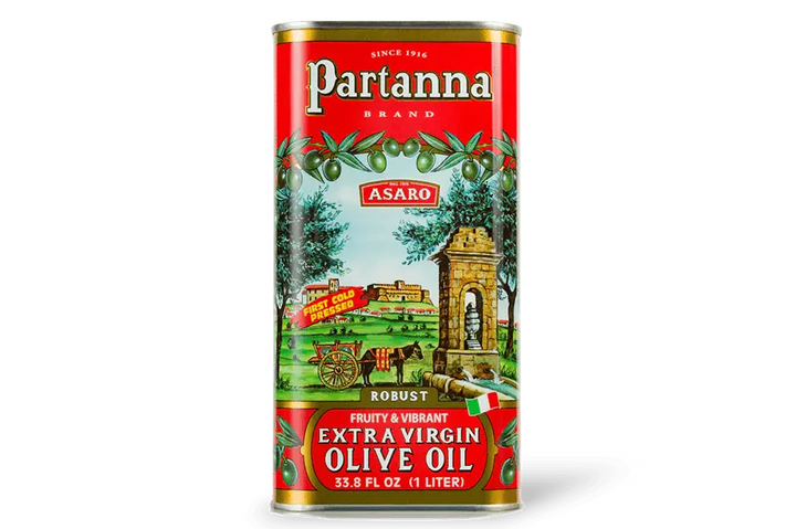1 Liter tin can of Partanna Extra Virgin olive oil 