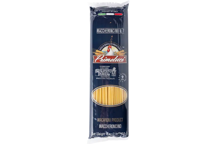 Package of Primeluci Maccheroncino pasta No. 7
