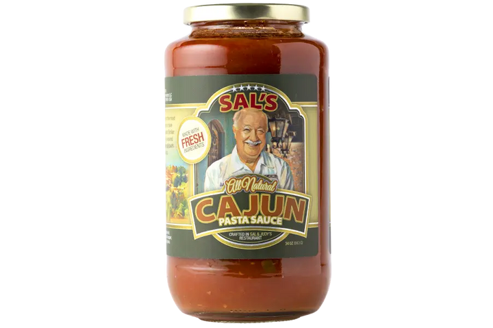 Jar of Sal's Cuisine All Natural Cajun Pasta Sauce 34oz Jar