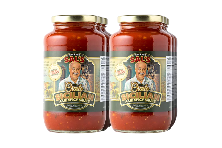 6 Jars of Sal's Cuisine Creole Sicilian A Lil'Spicy Sauce