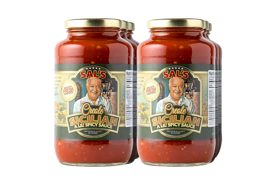 6 Jars of Sal's Cuisine Creole Sicilian A Lil'Spicy Sauce