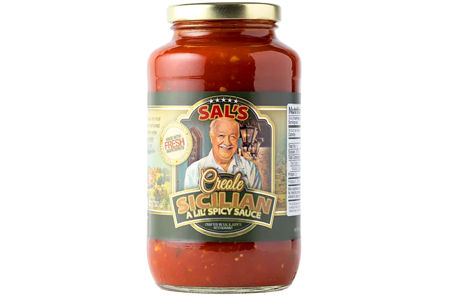 26oz Jar of Sal's Cuisine Creole Sicilian Lil' Spicy sauce