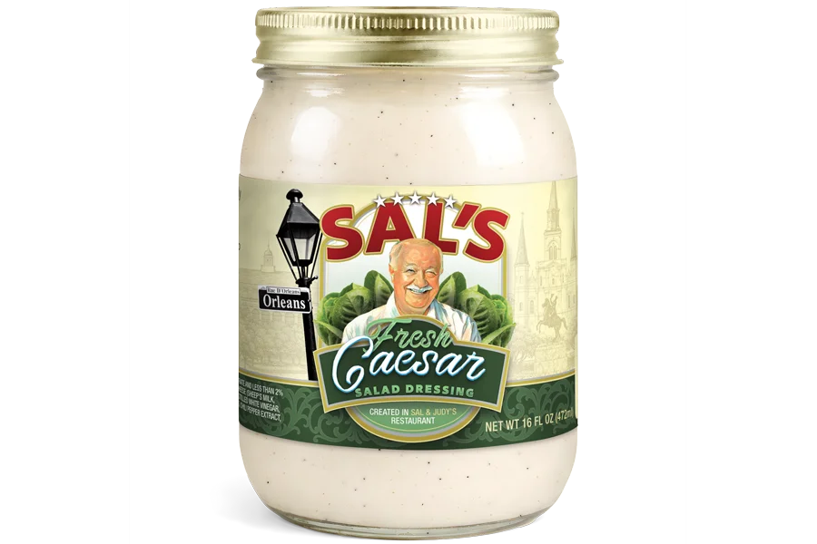 Jar of Sal's Cuisine Fresh Caesar Salad Dressing 