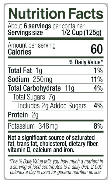 the Nutrition Panel for the 34oz Jar of Sal's Cuisine Sicilian New Orleans Marinara Pasta Sauce